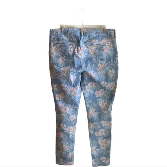 Old Navy Rockstar Jeans Sz 14 Hibiscus print - Picture 6 of 8